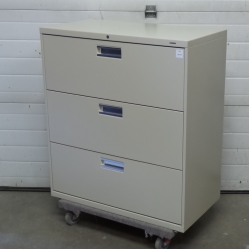 Hon Beige 3 Drawer Lateral File Cabinet, Locking